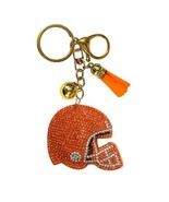 Bling Football Helmet Crystal Keychains Bag Charms Orange - $259.98 MXN