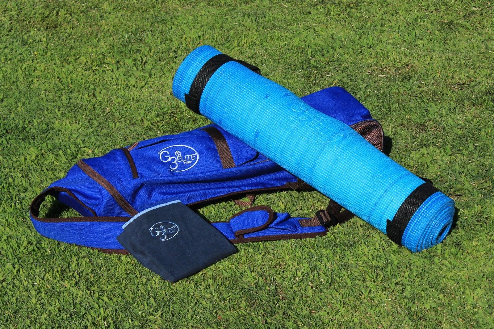 G3Elite Yoga Set, Blue/Dark Blue Combo Starter Kit - Mat, Sling, Bag, and Towel - $69.95