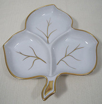 Vintage Mitterteich Bavaria Germany 3-Part Leaf Shaped Dish # 3486 31 White Gold - £43.79 GBP