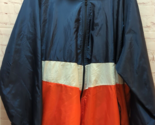 Russell Mens 3XL Colorblock Blue White red-orange Zip Front Hooded Windb... - $24.74