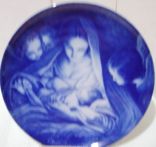 Kurt Kaiser Christ the Savior Is Born Blue Christmas Plate 1976 - £14.38 GBP