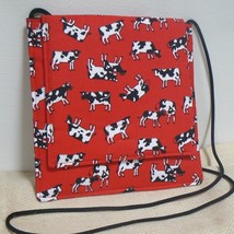 Small Square Fabric Purse (Tossed Cows on Red) (BN-PUR501) - £11.06 GBP