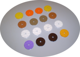 16 Used LEGO 4 x 4 White - Orange - Yellow - Brown - Dark Tan Round Plates 60474 - £7.82 GBP