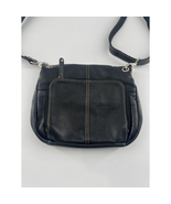 Vintage Tignanello Purse Crossbody Black Genuine Pebbled Leather Pockets... - $24.48
