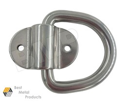 (2) STAINLESS STEEL D RING 3/8" BOLT ON CARGO ANCHOR TRAILER TOWING  TRU... - $12.95