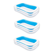 Intex Swim Center 198 Gallon Inflatable Family Swimming Pool, Blue (3 Pack) - £127.88 GBP