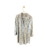 Soft Surroundings Womens Size M Peacock Dress Chambray embroidered Shirt Button - £19.96 GBP