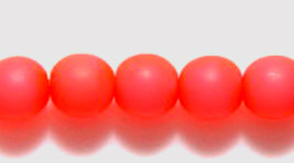 6mm Czech Round Druk Glass Beads, Matte Op Neon Pink, 50, salmon, coral orange - $2.75