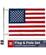 - Boat Flag Pole Kit 12X18 Inch Boat Flag Holder With Clips Embroidered ... - £34.74 GBP