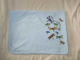 Cafe Press Baby Blanket Blue White Polka Dot Cotton Dragonflies - $29.10