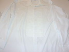 AETNA EVENING FORMAL WEAR WEDDING PROM TUXEDO DRESS SHIRT WHITE 18.5 X 37 - $31.31