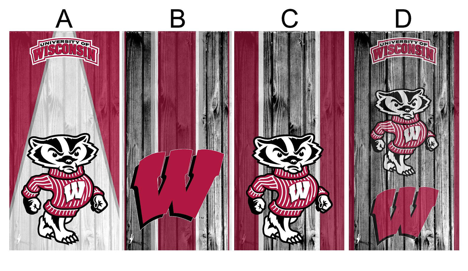Cornhole Board Vinyl Wrap Badgers - sold individually