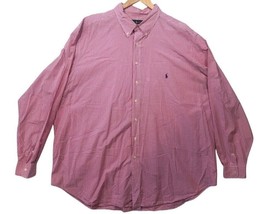 Ralph Lauren Classic Fit Button Down Oxford Shirt Pink Gingham Check Men... - $24.49