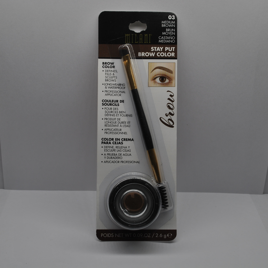 Milani Stay Put Brow Color Jar + Applicator - 03 Medium Brown 0.09 oz -P... - $19.99