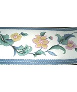 Wallpaper Border Flower Floral Jacobean Blue Rope Trim Off  White 554060... - £10.11 GBP