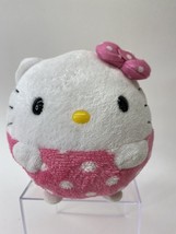 Ty Hello Kitty 5&quot; Round Ball Plush 2012 Polka Dots Bow Pink White - £5.58 GBP