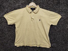 Ralph Lauren Polo Sport Shirt Women Medium Yellow Golf Cotton Short Sleeve - £18.16 GBP