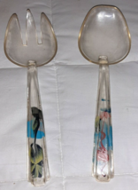 VINTAGE REGALINE MADE IN USA  Plastic TROPICAL SALAD SERVING SPOON and F... - $10.50