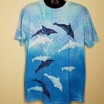 Deep Sea Ts Dolphins T Shirt Size XL Vintage 90s All Over Print Single S... - $26.73