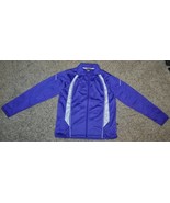 Mens Jacket Jogging Track Athletic Purple &amp; White Zip Up Lightweight-size S - $19.80