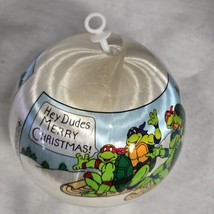 Teenage Mutant Ninja Turtles Ornament 1990 Christmas Satin Ball TMNT Sledding  - £13.79 GBP