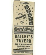 BAILEY&#39;S  Tavern 518 Wilson st. Madison  WIS, WI.    400 - £3.16 GBP