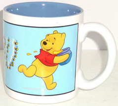 Disney Coffee Mug I Love Winnie Pooh Bees Chasing Blue Tea Soup Cup Reti... - £19.57 GBP