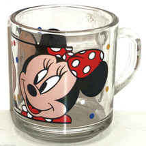 Disney Minnie and Mickey Mouse Glass Coffee Mug Cup - £11.75 GBP