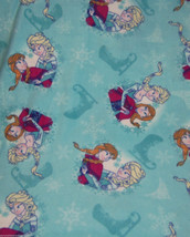 Disney Frozen Elsa Anna Ice Skating Blue Fleece Baby Blanket Pet Lap 30&quot;... - £33.93 GBP