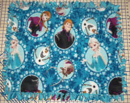 Disney Frozen Elsa Anna Kristoff Blue Fleece Baby Blanket Pet Lap 30&quot; x 34&quot; - £34.25 GBP