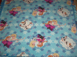 Disney Frozen Elsa Olaf Anna Snowflake Blue Fleece Baby Blanket Pet Lap ... - £33.93 GBP