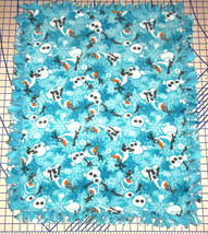 Disney Frozen Olaf Snowflakes Blue Fleece Baby Blanket Pet Lap 30&quot; x 34&quot; - £33.78 GBP