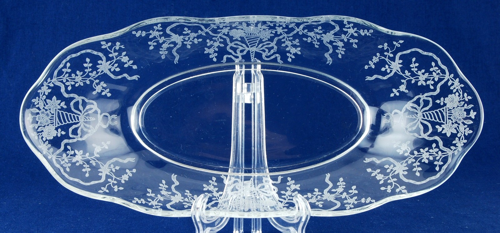 Fostoria Glass Co. Corsage Celery Dish Clear Etched Elegant  Item image 2
