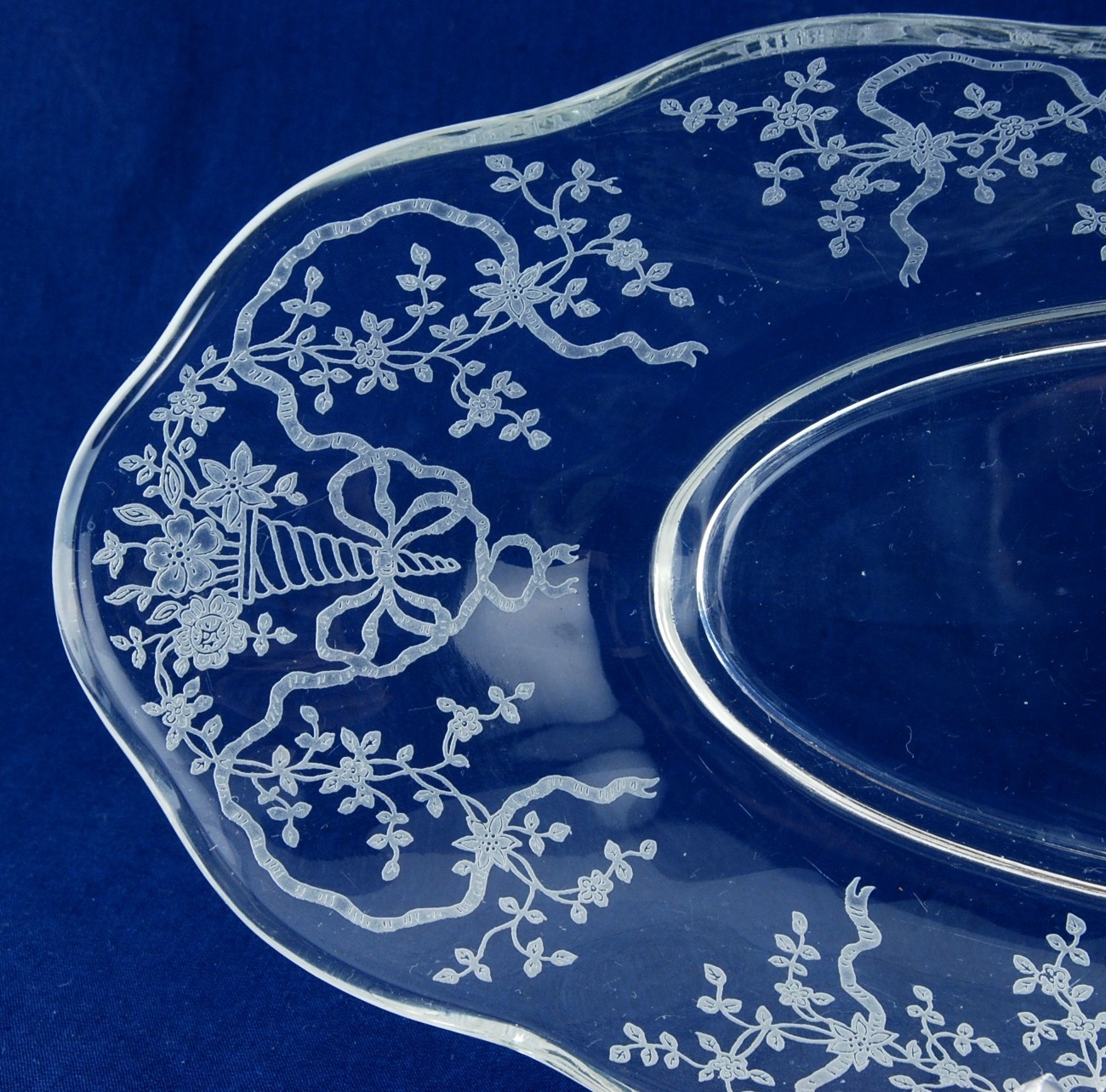 Fostoria Glass Co. Corsage Celery Dish Clear Etched Elegant  Item image 4