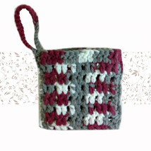 You are buying a soap bag - hand crochet soap bag purple-grey color - $7.91