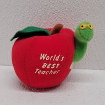 Vintage Russ Berrie Plush Apple Worm  Toy World&#39;s Best Teacher Gift - $24.65