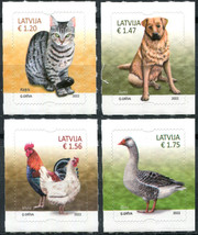 Latvia. 2022. Domestic Animals (MNH **) Set of 4 stamps - $9.54