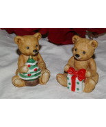 Vintage Homco Christmas Bears Pair 5505 Home Interiors &amp; Gifts - £7.83 GBP