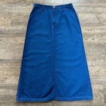 Liz Claiborne Lizwear Jeans Womens Size 14 Denim Maxi Skirt Long Back Slit 31x36 - £22.72 GBP