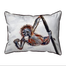 Betsy Drake Betsy&#39;s Monkey Large Indoor Outdoor Pillow 16x20 - £37.05 GBP