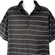 Canyon Ridge Black Teal Striped Pocket Polo Shirt sz XLT XL Tall Mens 49... - $24.03