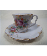Ucagco Occupied Japan Demitasse Cup and Saucer Multi Floral with Gold Trim - £18.03 GBP