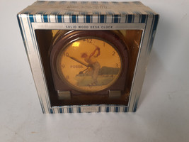 Vintage Fossil Solid Wood Desk Clock, Original Box, New - £13.10 GBP