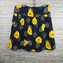 Vintage Handmade Womans Skirt NO TAGS Black Yellow Floral Pleated 42&quot;Wx2... - £8.40 GBP