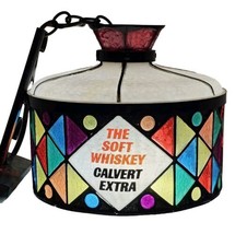 VTG Calvert Extra &quot;The Soft Whiskey&quot; Faux Stained Glass Wall Light/Sign - $74.79