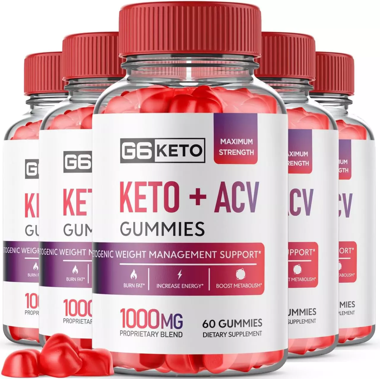 (5 Pack) G6 Keto - G6 Keto Gummies - G6 Keto ACV Gummies for Weight Loss - $99.71
