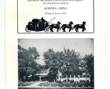 The Aurora Inn Menu &amp; Postcard Old Stage House Aurora Ohio 1950&#39;s - $84.06