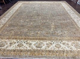 Large Pakistani Rug 12x15 Wool Handmade Oriental Carpet with Signature - £4,464.98 GBP