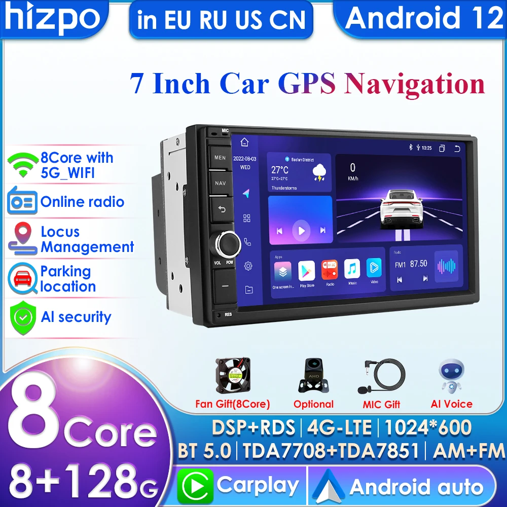 7862 Android 12 2 Din Carplay 4G Car Radio Universal 7&quot; Autoradio Android Auto - £72.70 GBP+