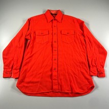 Vintage K-mart Camicia Uomo L Blaze Arancione Hunter con Bottoni Acrilico Manica - £22.12 GBP